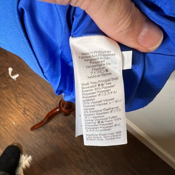 J.Crew $118 Ruffleneck Suit Dress in Blue Size 4 BF465 - Picture 5 of 6